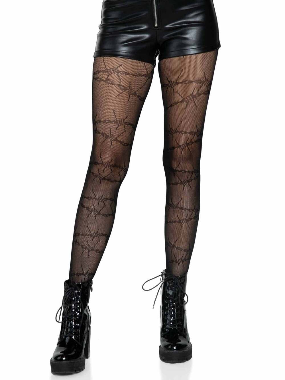 Leg Avenue - Barbed Wire Fishnet Tights - BLACK